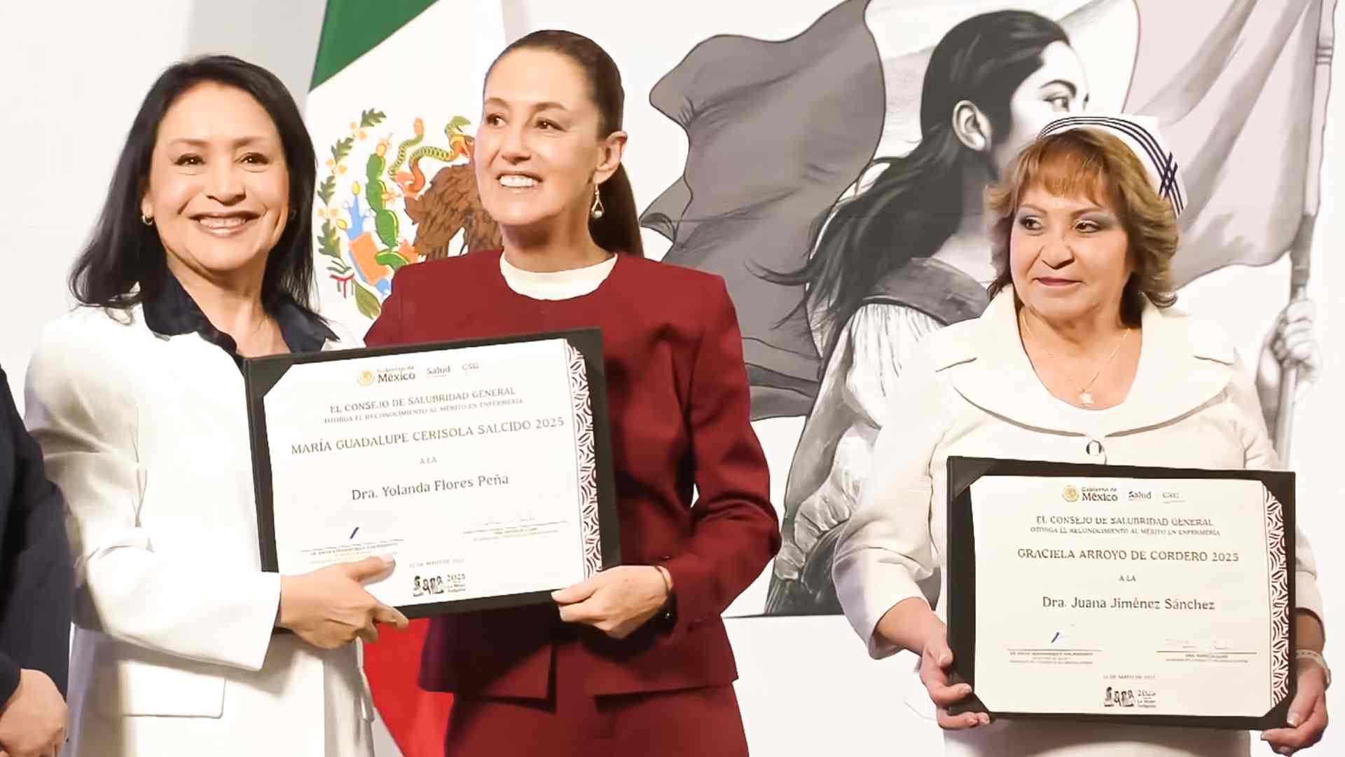 Yolanda Flores Peña recibió el reconocimiento “María Guadalupe Cerisola Salcido” de manos de la presidenta Claudia Sheinbaum por sus méritos académicos sobresalientes, su aportación social y su excelente vocación de servicio.